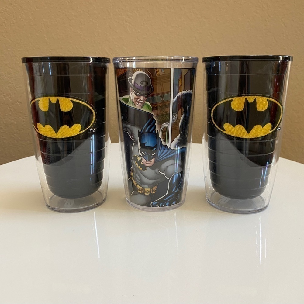 EUC 3 Batman Teris 16 oz cups + lids - Picture 7 of 12